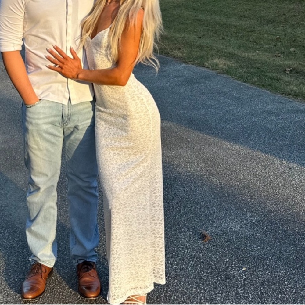 White Lace Maxi Dress Small
